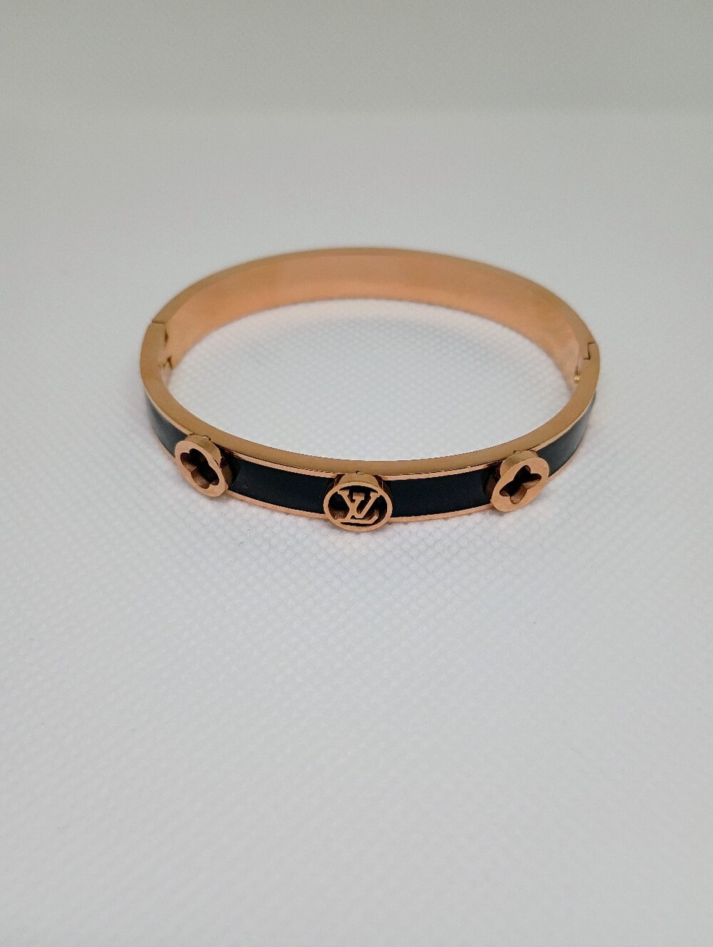 New Black and Rose Gold Enamel Icon Bangle